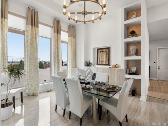 Chandelier, Dining room, Interior, Wood Texture Flooring