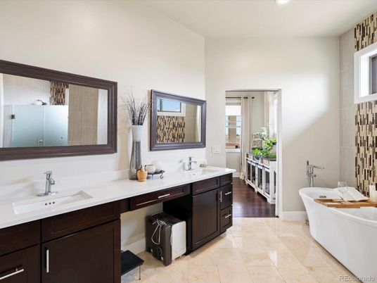 Bathroom, Dual Sink Vanities, Free Standing Baths, Interior, Recessed Lighting