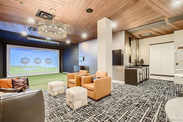 Interior, Projection Screen, Recessed Lighting, Theatre Room, Wooden Ceilings