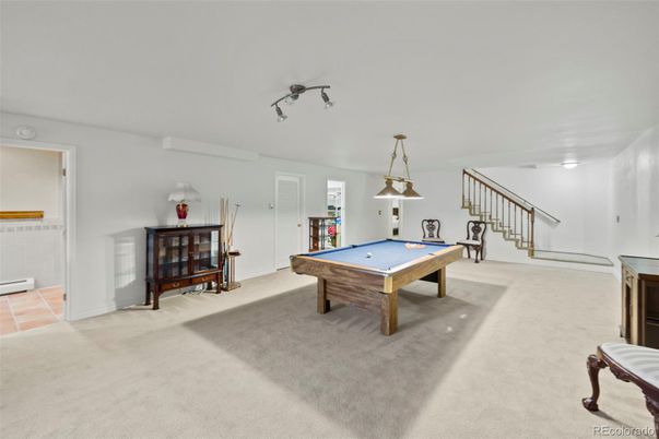 Billiard Table, Game Room, Interior, Pendant Lights