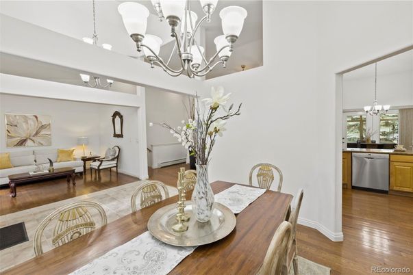 Chandelier, Dining room, Interior, Wood Texture Flooring