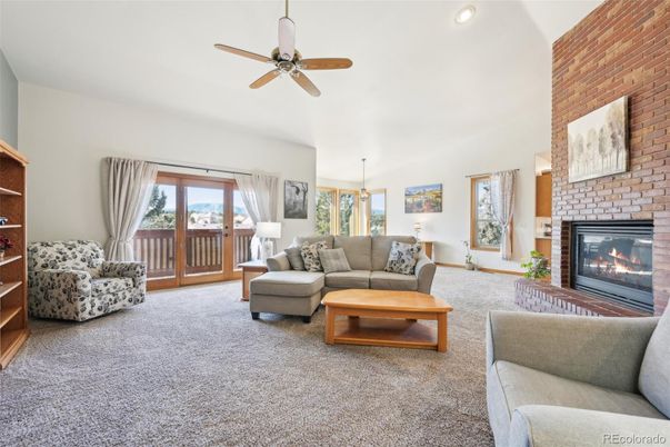 Fireplace, Interior, Living room, Recessed Lighting, Stone Walls