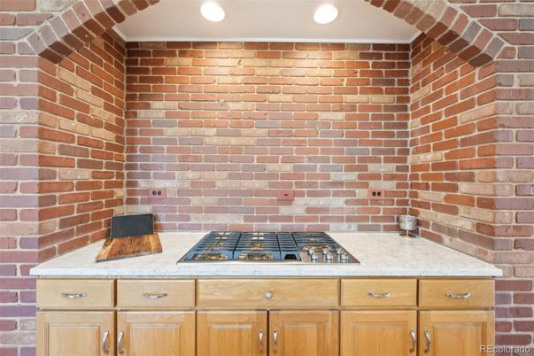 Interior, Kitchen, Recessed Lighting, Stone Walls