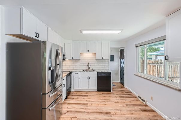 Interior, Kitchen, Wood Texture Flooring