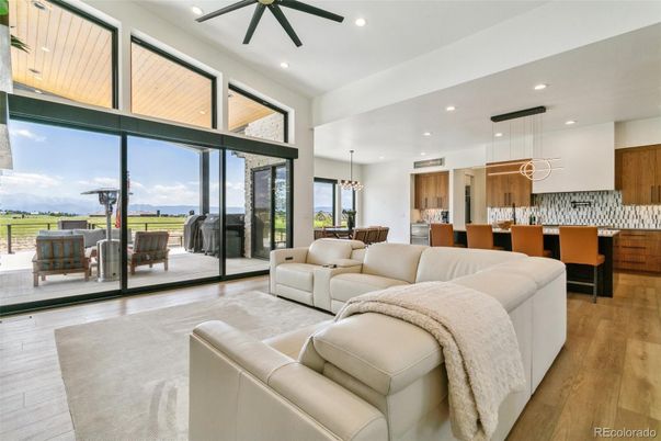 Interior, Kitchen, Living room, Pendant Lights, Recessed Lighting, Water, Wood Texture Flooring