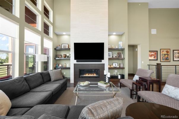 Fireplace, Interior, Living room, Recessed Lighting