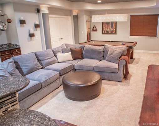 Billiard Table, Game Room, Interior, Living room, Pendant Lights, Recessed Lighting