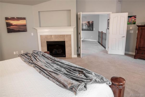 Bedroom, Fireplace, Interior