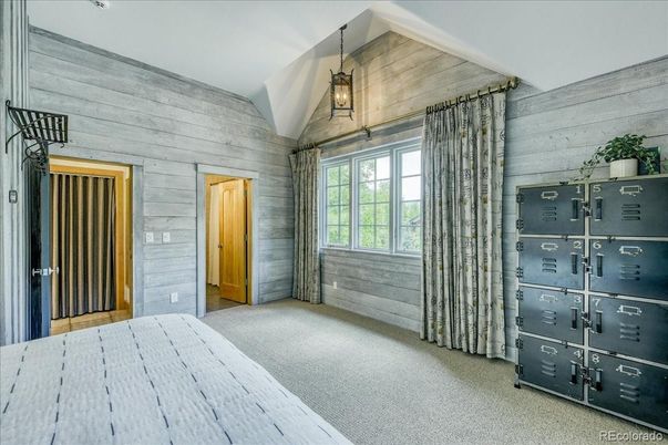 Bedroom, Interior, Pendant Lights, Wooden Walls