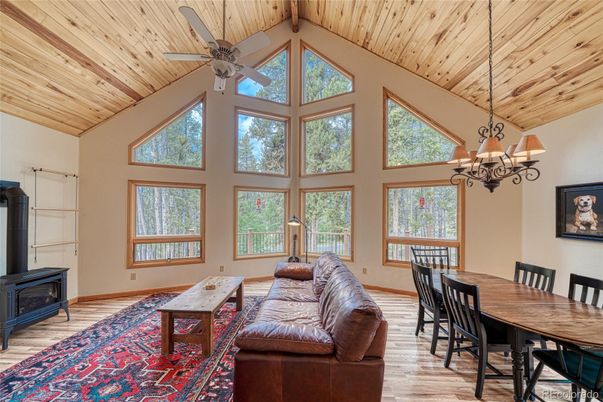 Chandelier, Dining room, Interior, Living room, Wooden Ceilings, Wood Texture Flooring