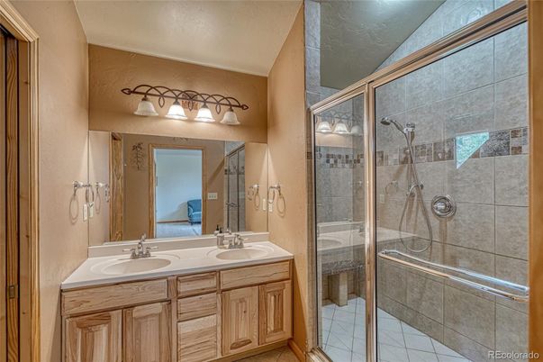 Bathroom, Dual Sink Vanities, Glass Shower, Interior