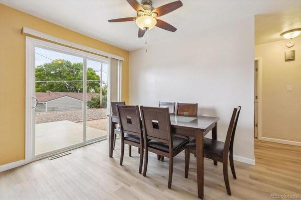 Dining room, Interior, Wood Texture Flooring