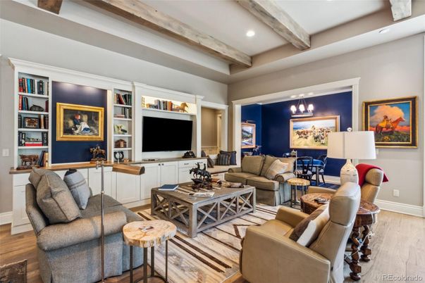 Dining room, Interior, Living room, Recessed Lighting, Wooden Beams, Wood Texture Flooring