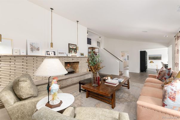 Fireplace, Interior, Living room, Pendant Lights