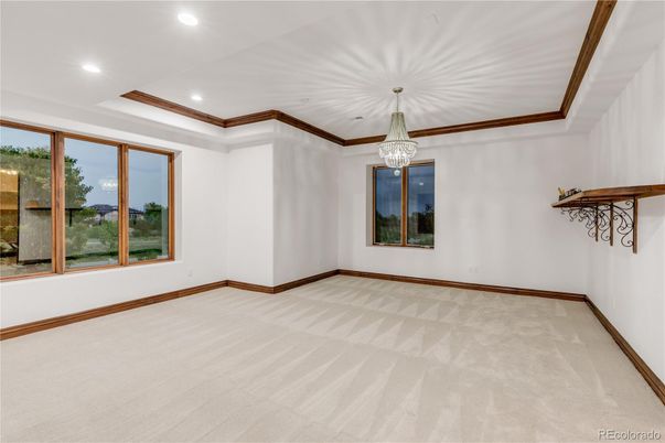 Chandelier, Empty room, Interior, Recessed Lighting