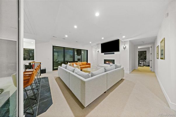 Fireplace, Interior, Living room, Recessed Lighting