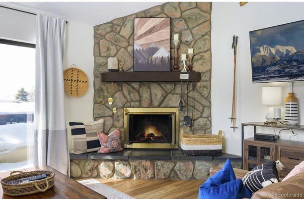 Fireplace, Interior, Stone Walls, Wood Texture Flooring
