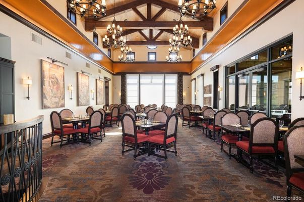 Chandelier, Dining room, Interior, Wooden Beams