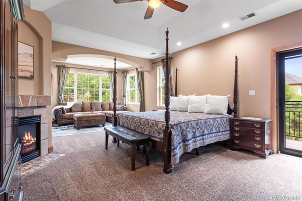 Bedroom, Fireplace, Interior, Recessed Lighting