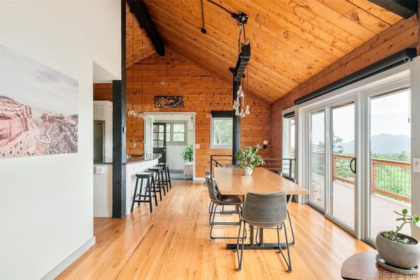 Dining room, Interior, Wooden Beams, Wooden Ceilings, Wood Texture Flooring, Wooden Walls