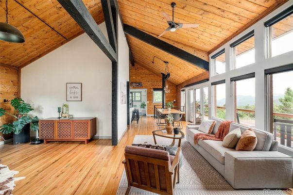 Dining room, Interior, Living room, Stone Walls, Wooden Beams, Wooden Ceilings, Wood Texture Flooring, Wooden Walls