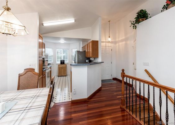 Interior, Kitchen, Pendant Lights, Wood Texture Flooring