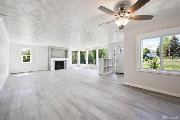 Empty room, Fireplace, Interior, Wood Texture Flooring