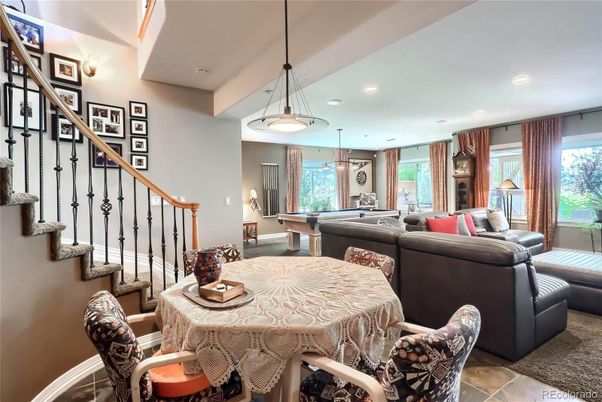 Billiard Table, Dining room, Game Room, Interior, Living room, Pendant Lights, Recessed Lighting