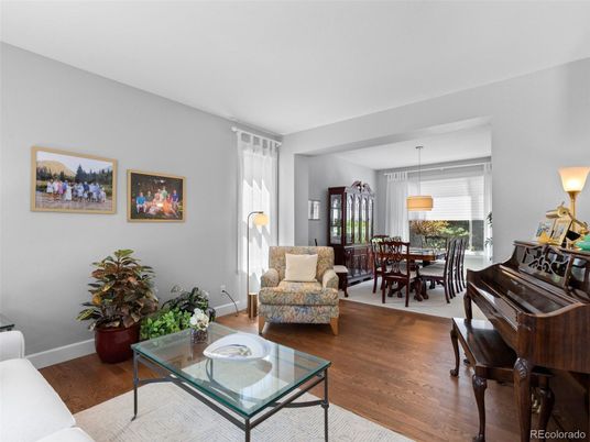 Dining room, Interior, Living room, Pendant Lights, Piano, Wood Texture Flooring