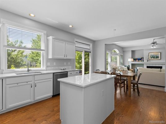 Dining room, Interior, Kitchen, Living room, Pendant Lights, Recessed Lighting, Wood Texture Flooring