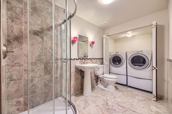 Bathroom, Glass Shower, Interior, Washer