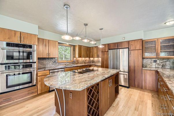 Interior, Kitchen, Pendant Lights, Stainless Steel Appliances, Wood Texture Flooring