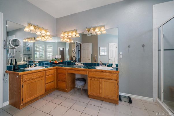 Bathroom, Dual Sink Vanities, Glass Shower, Interior