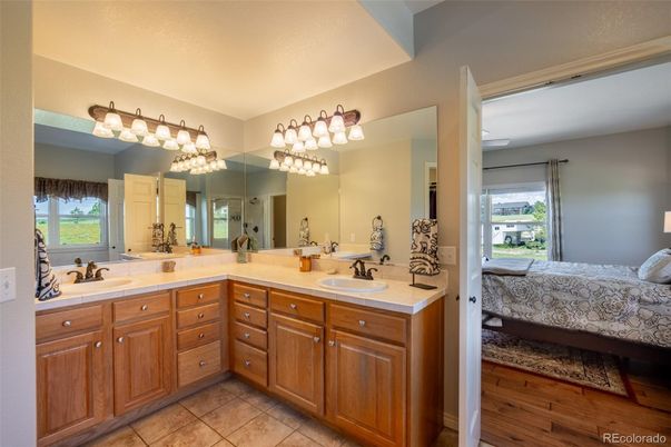 Bathroom, Bedroom, Dual Sink Vanities, Interior, Wood Texture Flooring