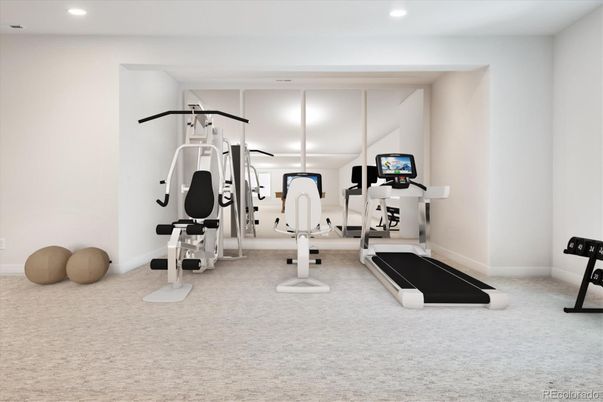 Fitness Equipment, Interior, Recessed Lighting