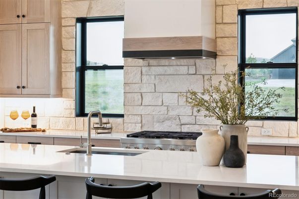 Interior, Kitchen, Stainless Steel Appliances, Stone Walls