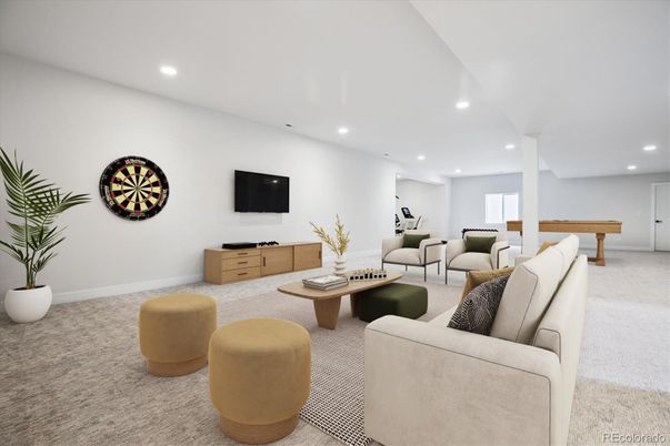 Interior, Living room, Recessed Lighting