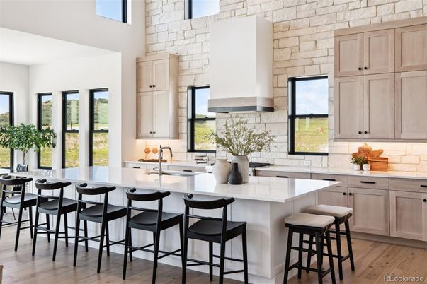 Interior, Kitchen, Stone Walls, Wood Texture Flooring