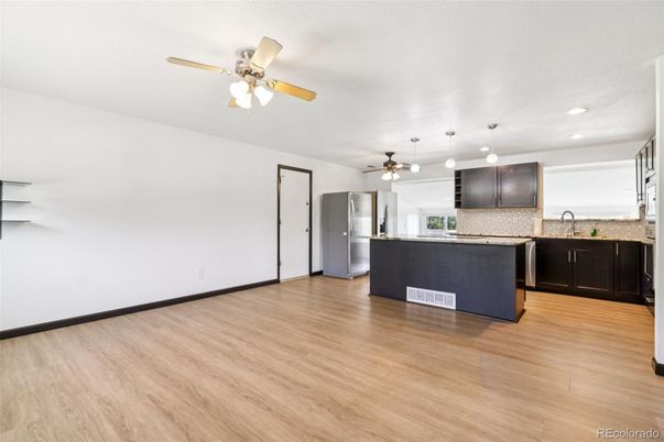 Interior, Kitchen, Recessed Lighting, Wood Texture Flooring