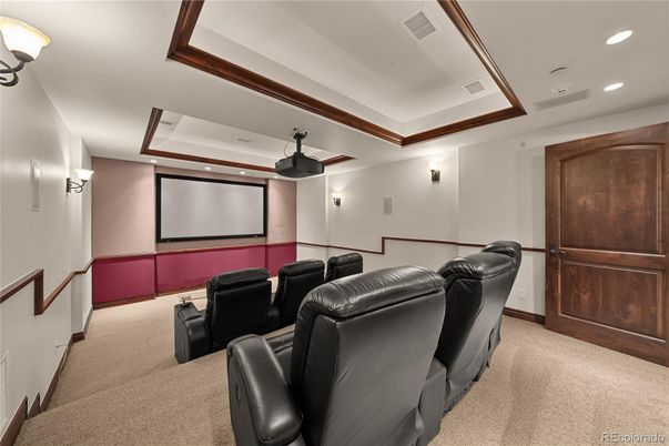 Home Theatre Room, Interior, Projection Screen, Recessed Lighting, Theatre Room