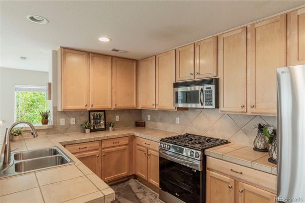Interior, Kitchen, Recessed Lighting, Tile Countertops