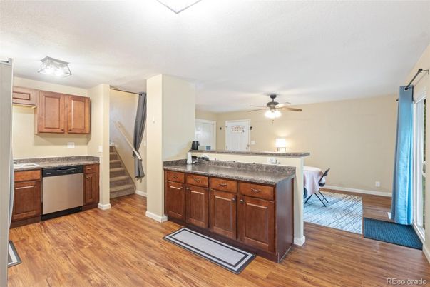 Interior, Kitchen, Wood Texture Flooring