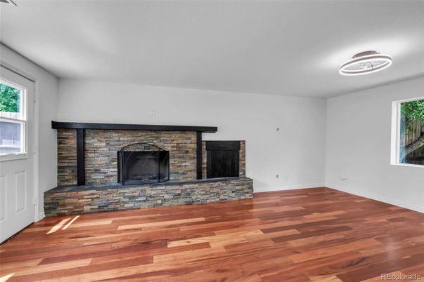 Empty room, Fireplace, Interior, Wood Texture Flooring