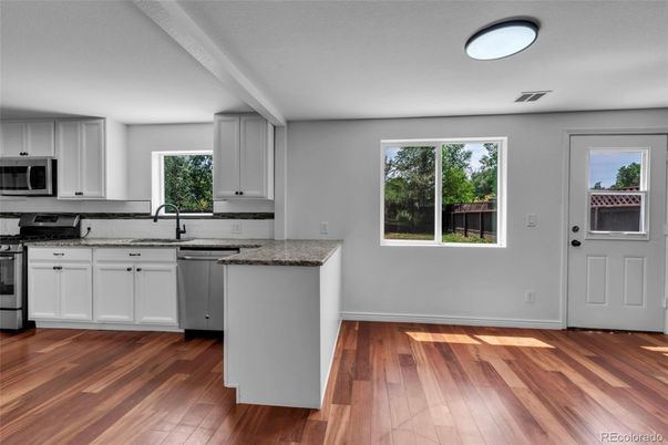 Interior, Kitchen, Wood Texture Flooring