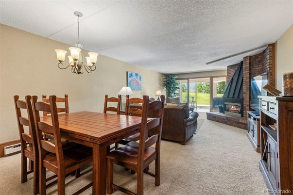 Chandelier, Dining room, Fireplace, Interior, Living room