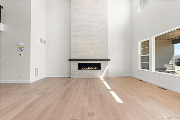 Empty room, Fireplace, Interior, Wood Texture Flooring
