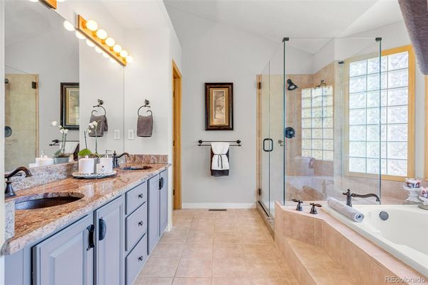Bathroom, Dual Sink Vanities, Glass Shower, Interior