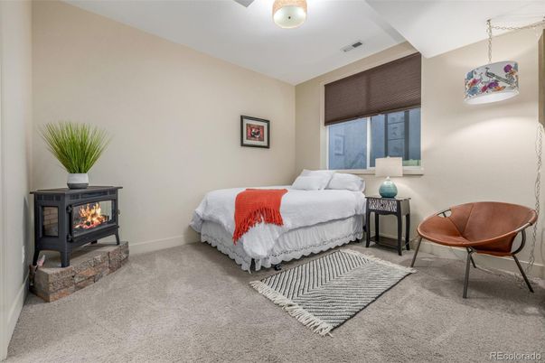 Bedroom, Fireplace, Interior