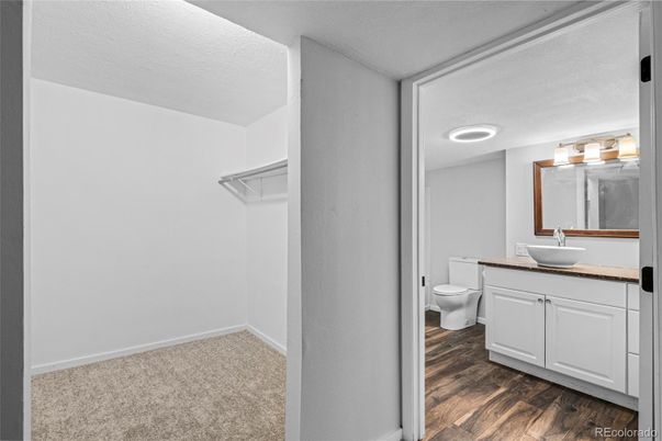 Bathroom, Interior, Recessed Lighting, Wood Texture Flooring