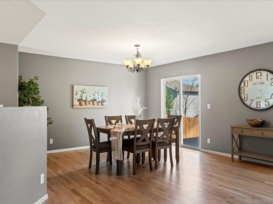 Chandelier, Dining room, Interior, Wood Texture Flooring